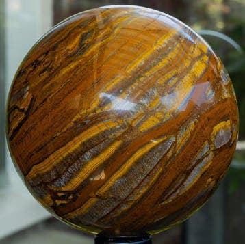 Tigereye large AAA Tigereye sphere - Hoogte: 10.1 cm -