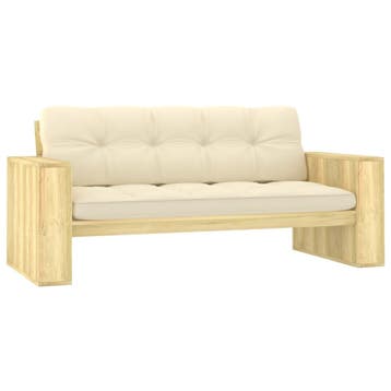 vidaXL Tuinbank met crèmekleurige kussens 179 cm, Tuin en Terras, Verzenden, Nieuw