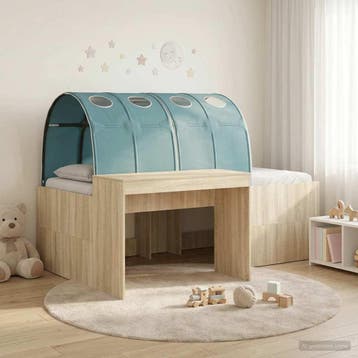 vidaXL Bed met Tunnel 3 st Artisian Eik en Lichtblauw, Verzenden, Nieuw
