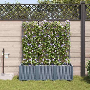 vidaXL Plantenbak 3 st Lichtgrijs 120 x 40 x 142 cm PP, Tuin en Terras, Verzenden, Nieuw