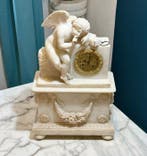 Pendule - Albast, Messing - 1800-1850 - Horloge Sculptuur