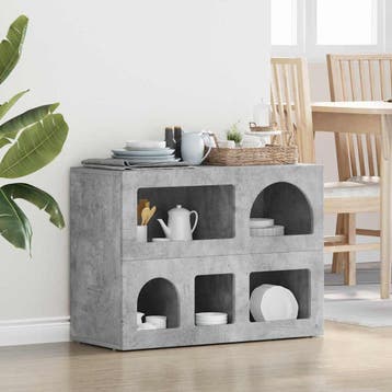 vidaXL Dressoir ELST Beton Grijs 80.5 x 35 x 59 cm Bewerkt, Verzenden