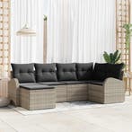 vidaXL Tuinbank Set Lichtgrijs poly rattan, Verzenden