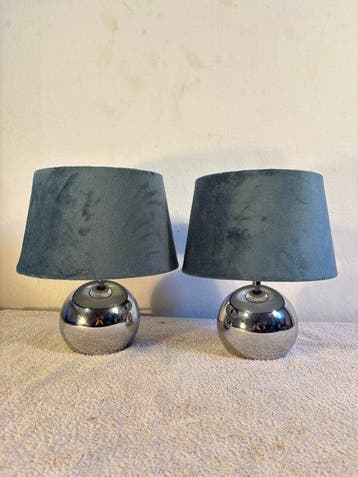 Gamma - Lampe de table (2) - Chromé(e), Métal, Textile