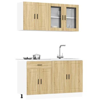 vidaXL 4-delige Keukenkastenset Porto bewerkt hout sonoma, Verzenden