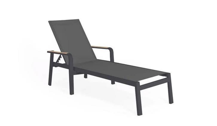 Suns Tutti ligbed matt royal grey/dark grey met teak, Jardin & Terrasse, Ensembles de jardin