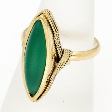Ring - 14 karaat Geel goud - chrysopraas