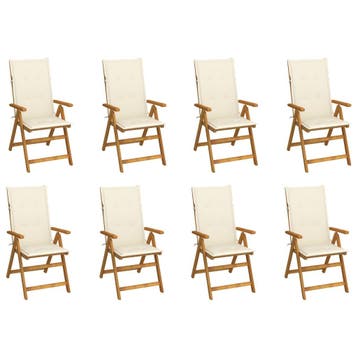 vidaXL Opklapbare stoelen met kussens, 8 stuks, gemaakt van, Verzenden, Nieuw