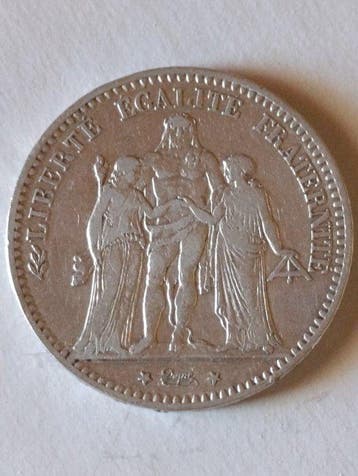 Frankrijk. IIIe République (1870-1940). 5 Francs 1875-A,