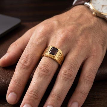 Zonder minimumprijs - Ring 18-karaats goudlaag, Zilver