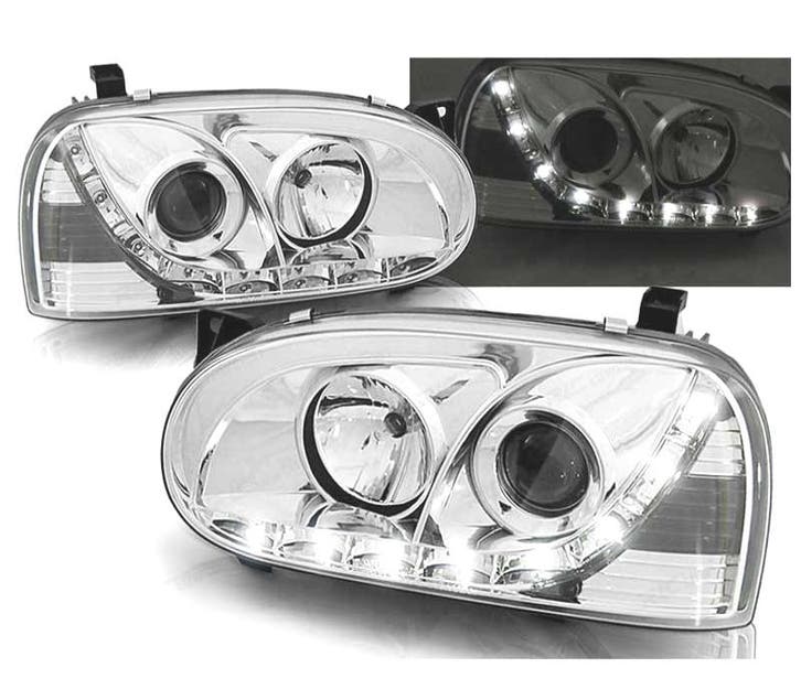 Phares Pour Volkswagen Vw Golf Mk3 91-97 Daylight Led Fond C, Autos : Pièces & Accessoires, Éclairage, Envoi