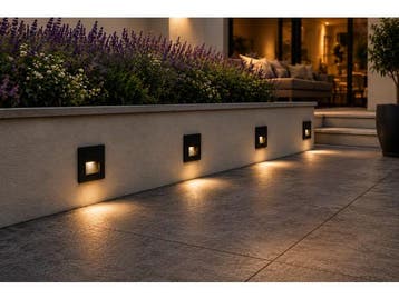 Veiling - 6 x LED Trapverlichting 3W – Vierkant – Zwart