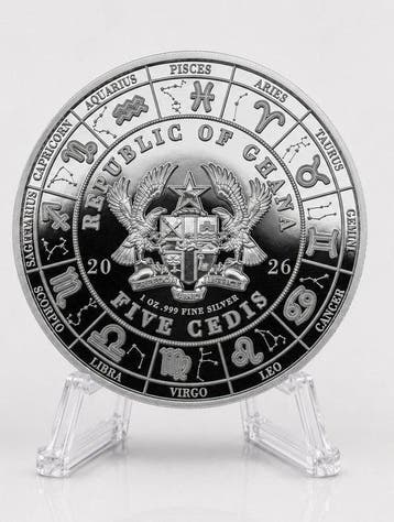 Ghana. 5 Cedis 2026 – Virgo – Aquarelle Zodiac Series – 1 oz