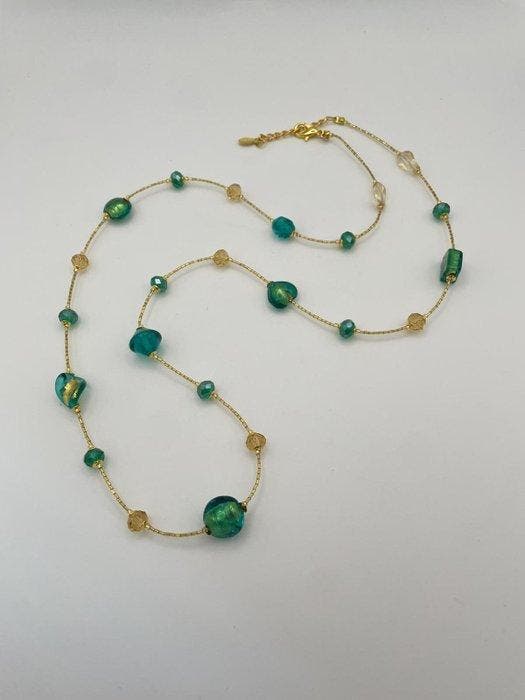 24 carats - verre de Murano, Or jaune - Collier - verre de, Antiquités & Art, Art | Objets design