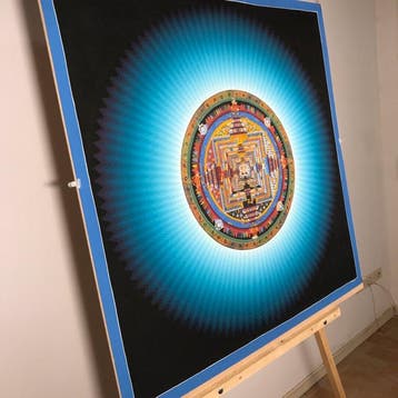 105 cm - Large Painting of Tibetan Tradition - Mandala