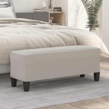 vidaXL Bankje 100x35x41 cm microvezelstof stof lichtgrijs, Verzenden, Nieuw