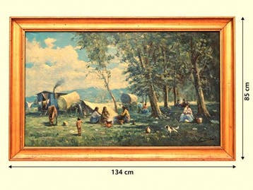 Spanish School (c.1930) - XL Format - Nomadic camp by the