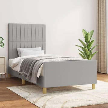 vidaXL Bedframe zonder matras 80x200 cm stof lichtgrijs, Verzenden, Nieuw