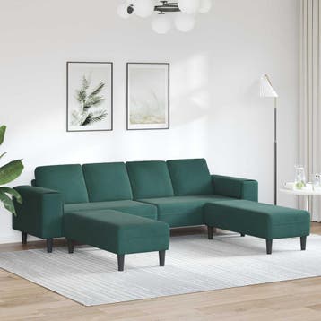 vidaXL Woonkamerbank / zetel 3 st Donkergroen, Huis en Inrichting, Zetels | Zetels, Verzenden, Nieuw