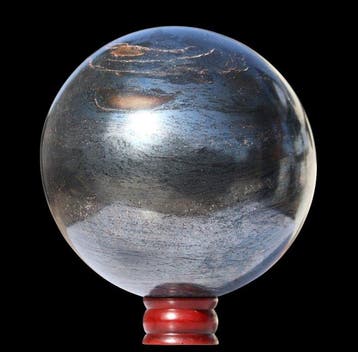 20 cm hematiet kristalbol in metallic zilver - 18,6 kg, Verzamelen