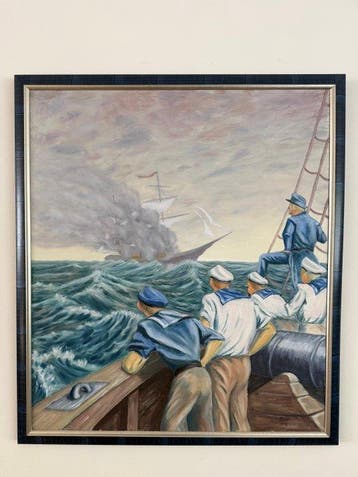 Christian Krohg (1852-1925), Manner of - Maritime Scene, Antiek en Kunst