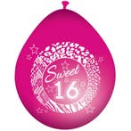 Sweet 16 Ballonnen Roze 30cm 8st, Verzenden, Nieuw