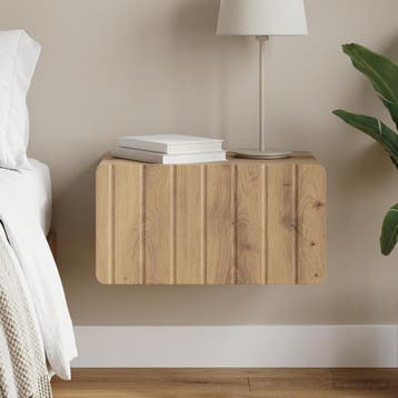 vidaXL Muurbevestigde Nachttafel Artisanaal eiken 49 x 34,5, Verzenden, Nieuw