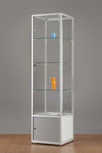 *TIP*  Luxe vitrinekast aluminium 50 cm met onderkast en de, Ophalen of Verzenden