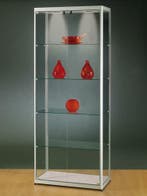 *TIP*  Luxe vitrinekast aluminium 80 cm met twee draaideure, Ophalen of Verzenden