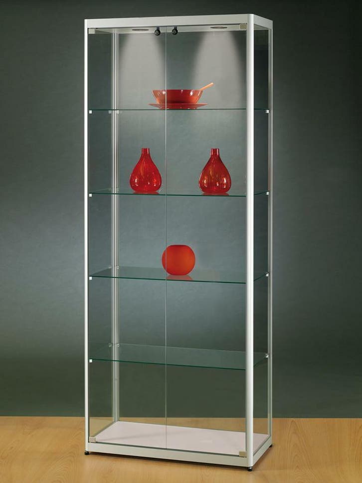*TIP*  Luxe vitrinekast aluminium 80 cm met twee draaideure, Zakelijke goederen, Kantoor en Winkelinrichting | Winkel en Inventaris