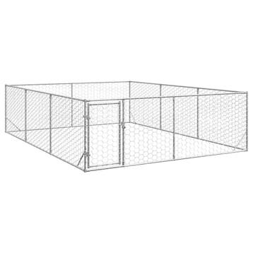 vidaXL Hondenhok voor buiten met deur 3x4x1 m gegalvaniseerd, Verzenden