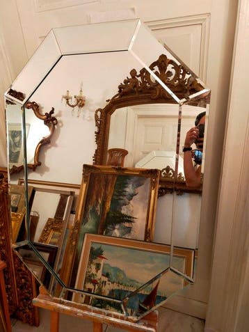 Miroir - Verre - Miroir mural à facettes multiples avec