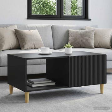 vidaXL Salontafel Zwart 90 x 50 x 40 cm Bewerkt hout, Verzenden, Nieuw
