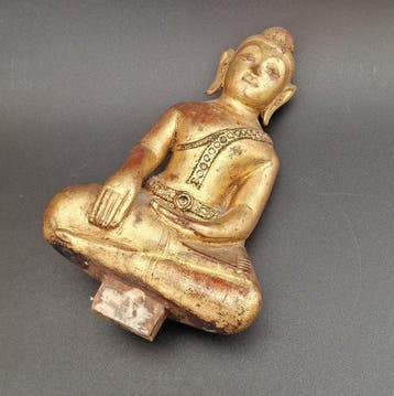 Bouddha en bois ancien 27 cm - Thaïlande du Nord / États