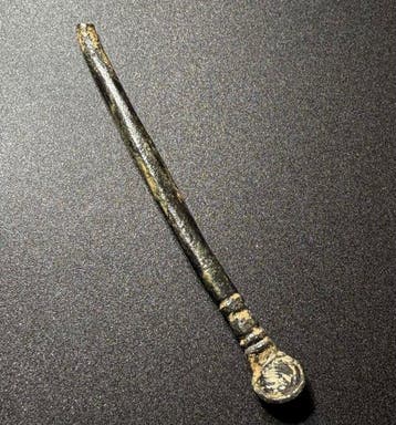 Oud-Romeins Bronzen uitmuntend medisch instrument-lepel met