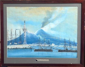 Scuola Napoletana (XIX) - Eruzione, Antiek en Kunst