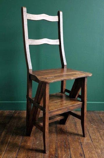 Boekenkast - Hout - trapstoel