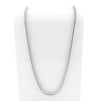 Lange zilveren slangenschakel ketting, Ophalen of Verzenden, Gebruikt, Overige kleuren, Zilver