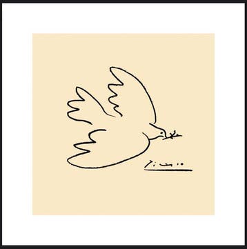 Pablo Picasso - “The Dove of Peace, 1945”. Gesigneerd in de