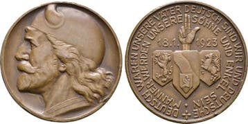 Brons medaille Besetzung des Ruhrgebietes 1923 Weimarer R..., Postzegels en Munten, Penningen en Medailles, Verzenden