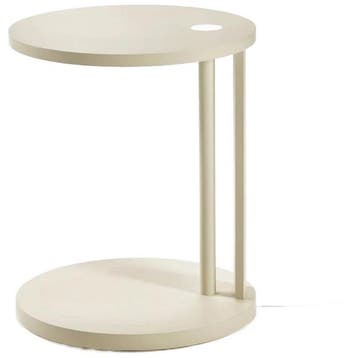 Serax Bijzettafel Laag Met Led Verlichting Beuken Creme Aura, Verzenden, Zo goed als nieuw, Hout, 60 cm of meer