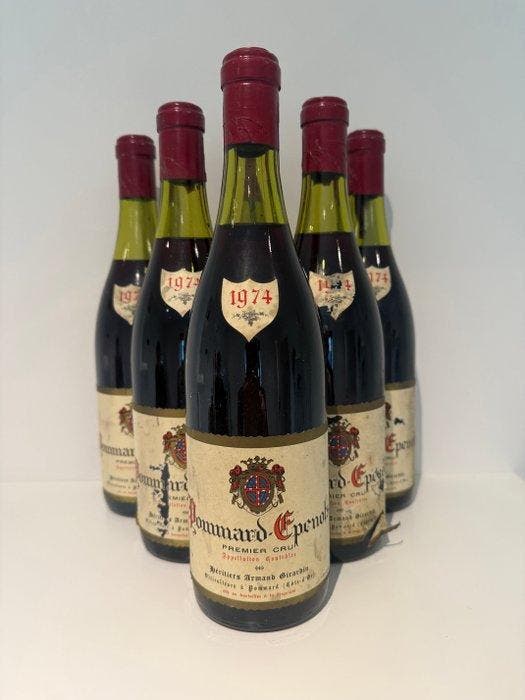 1974 Armand Girardin Pommard Epenots - Pommard 1er Cru - 6, Verzamelen, Wijnen