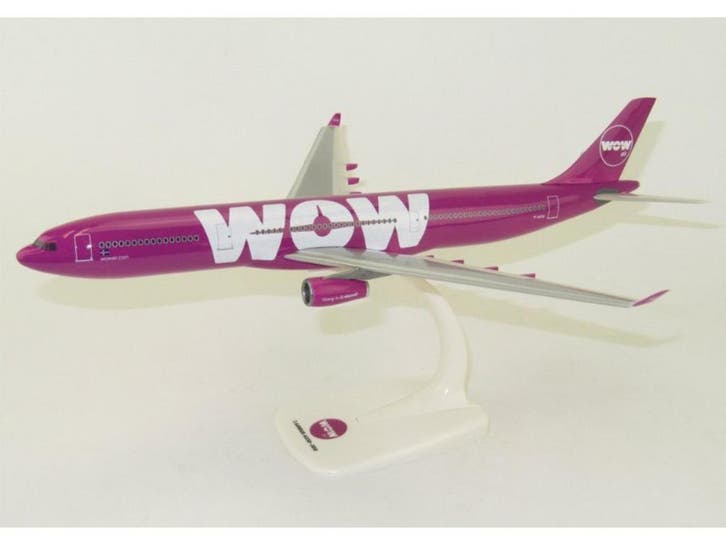Schaal 1:200 PPC Holland 220020 Aribus A330-300 WOW Air R..., Hobby en Vrije tijd, Modelbouw | Vliegtuigen en Helikopters, Gebruikt
