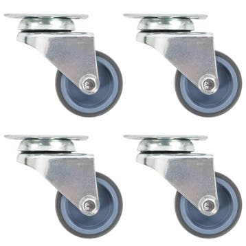 vidaXL Zwenkwielen dubbel 4 st 50 mm, Verzenden