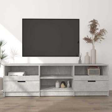 vidaXL Tv-meubel 150x33,5x45 cm bewerkt hout betongrijs, Verzenden, Nieuw