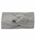 Haarband Twist 12cm – Effen Kleur – Teddy Stof – Grijs, Nieuw
