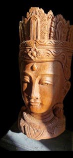 Boeddha-hoofd - Hout - Indonesië - Eind 20e eeuw