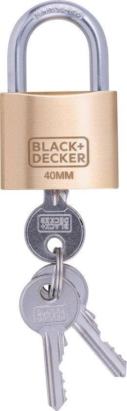2dekans | BLACK+DECKER Hangslot met Sleutel - 40mm - Incl. 3, Ophalen of Verzenden, Nieuw