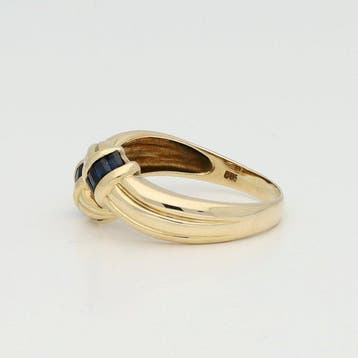 Ring - 14 karaat Geel goud - Saffier, Nieuw