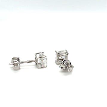 Zonder minimumprijs - Oorbellen - 14 karaat Witgoud -, Bijoux, Sacs & Beauté, Boucles d'oreilles